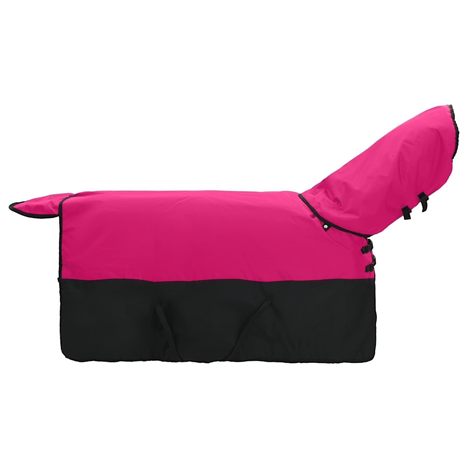 vidaXL Tierdecke Pferdedecke Rosa und Schwarz 135 cm Polyester