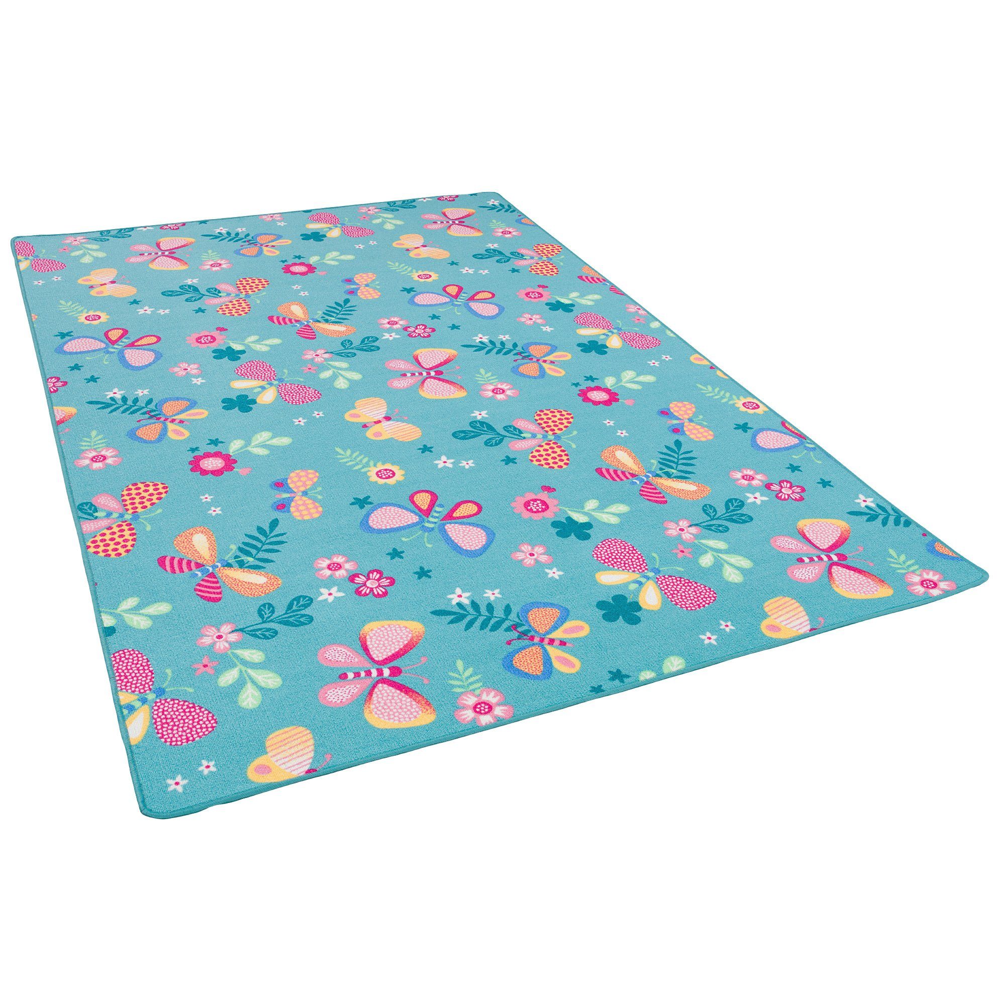 Snapstyle Kinderteppich Kinder Spiel Teppich Schmetterling, Eckig, Höhe: 4 mm – Bild 5 von 5