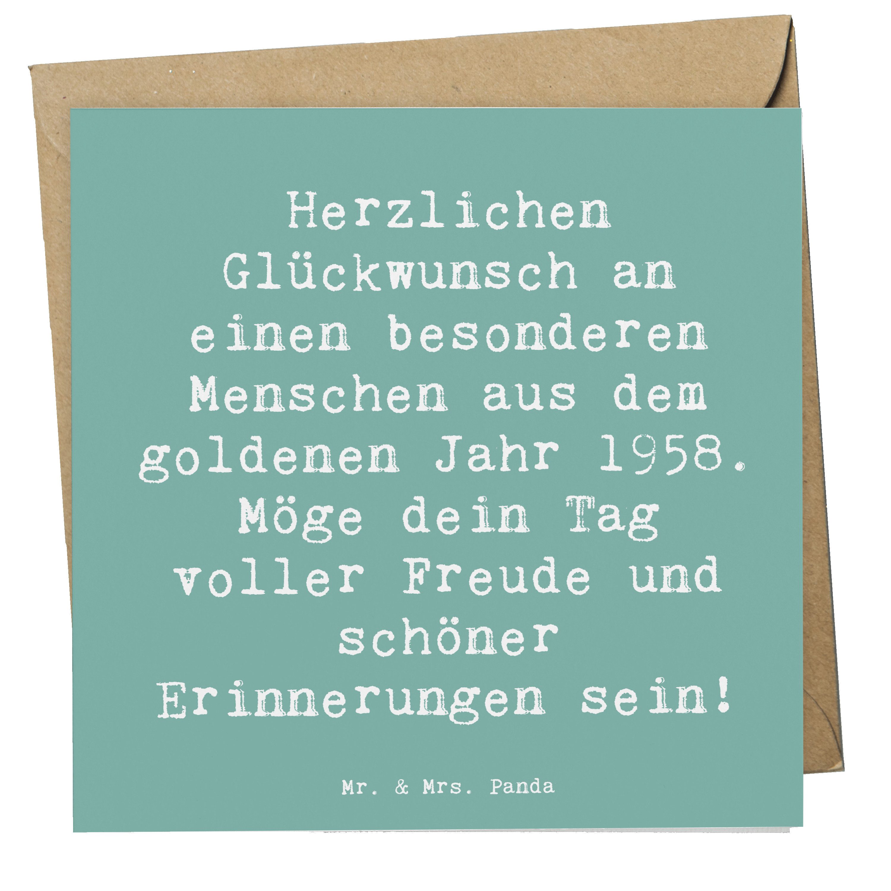 Mr. & Mrs. Panda Grußkarte Spruch 1958 Geburtstag Meeresbrise