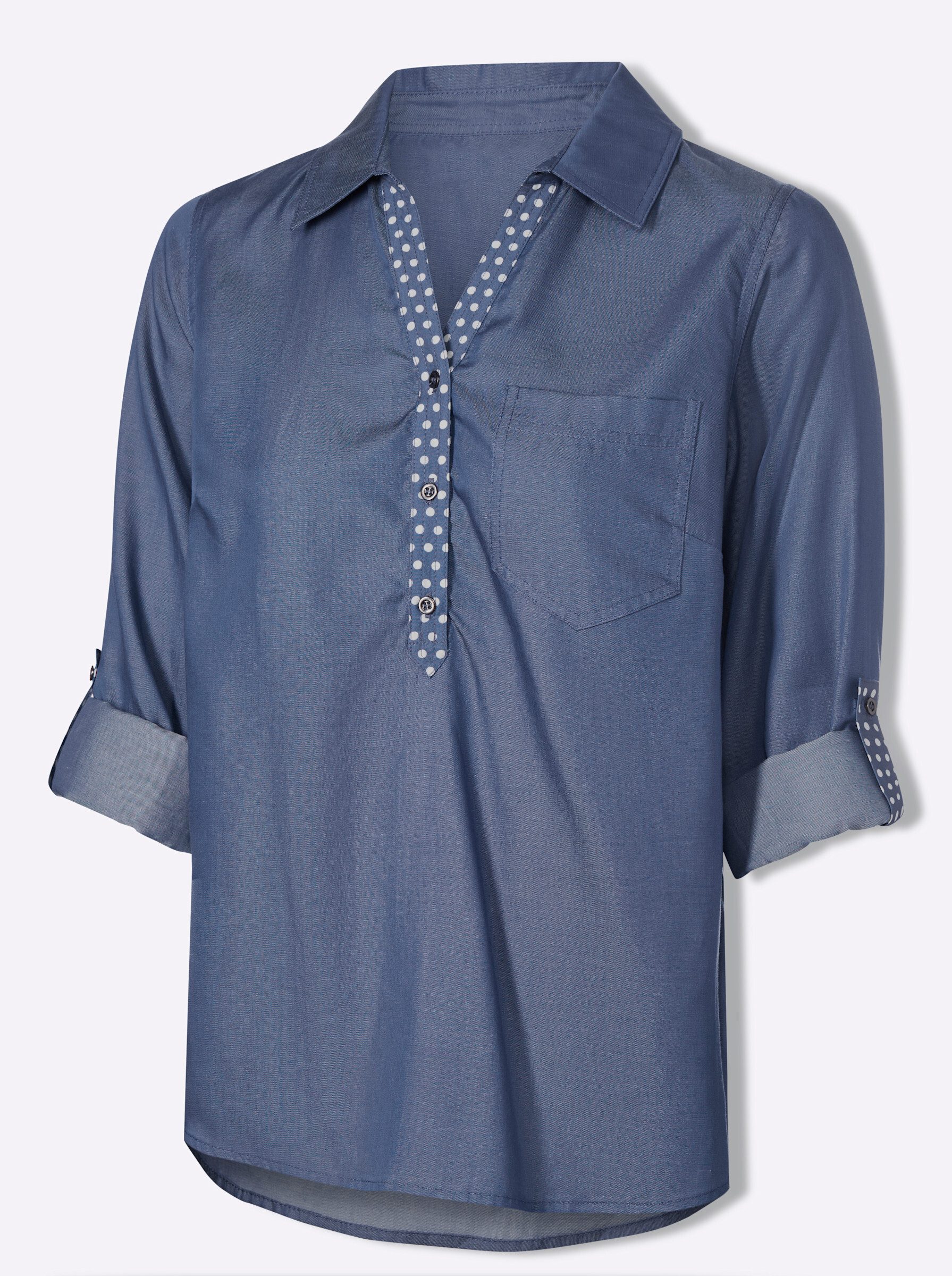Klassische Bluse Bluse Langarm