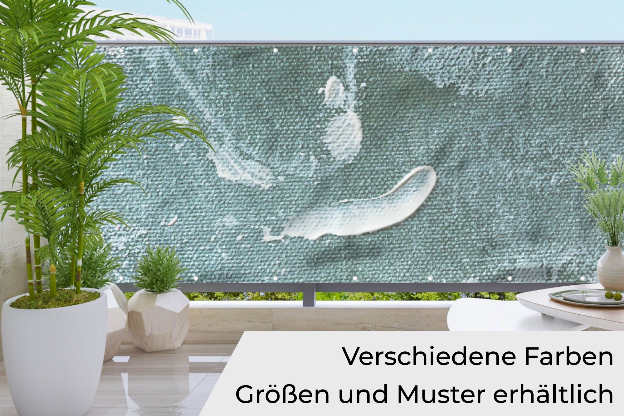 MuchoWow Balkonsichtschutz Acrylfarbe – Abstrakt – Design (1-St) Sichtschutzzaun