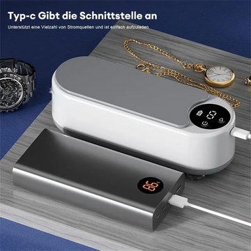 Bifurcation Ultraschallreiniger Tragbare Schmuckreinigungsmaschine, 360°-Reinigung, USB-Aufladung