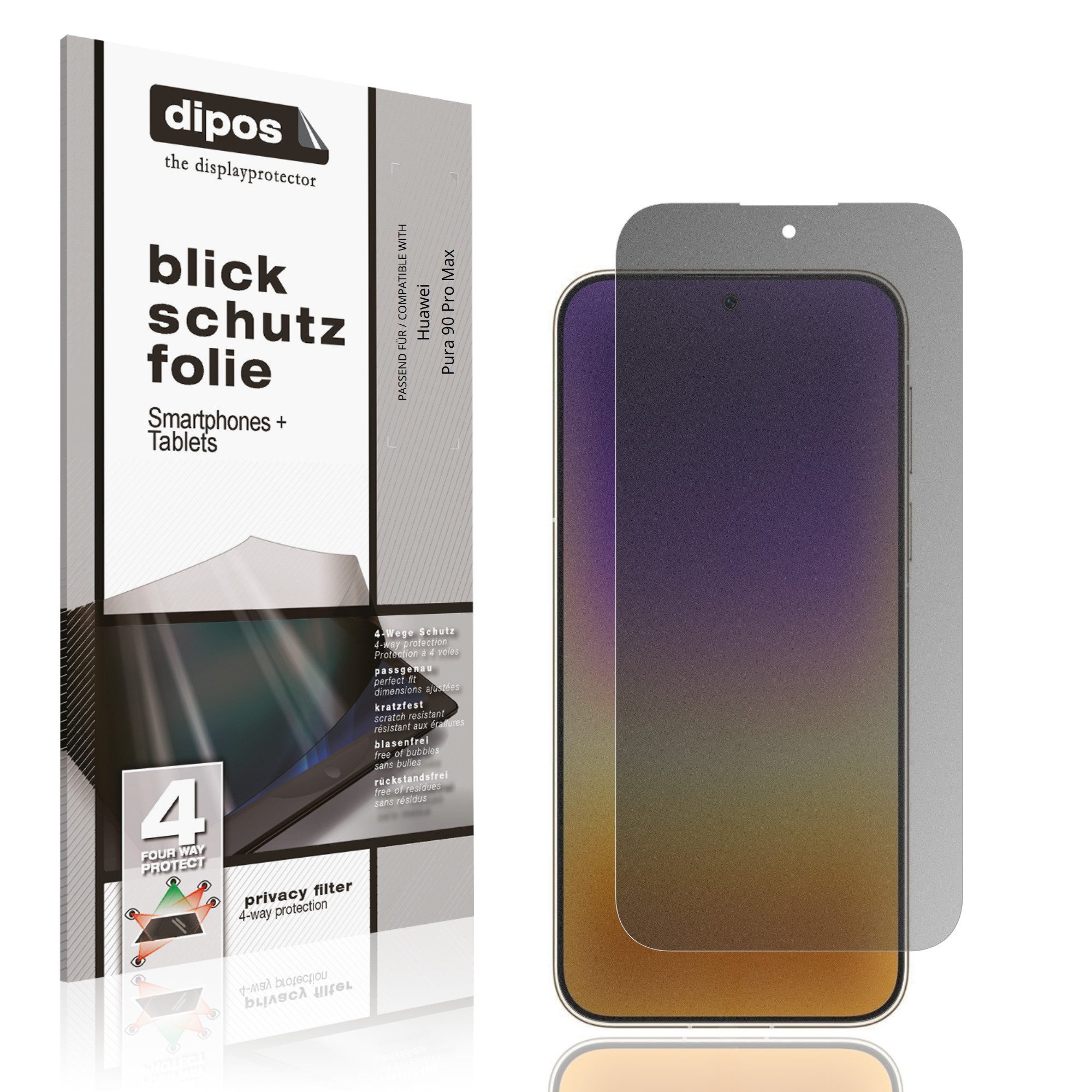 dipos Displayschutzfolie Schutzfolie für Huawei Pura 90 Pro Max, 1 Stück, Displayschutz Schutz Folie Made in Germany