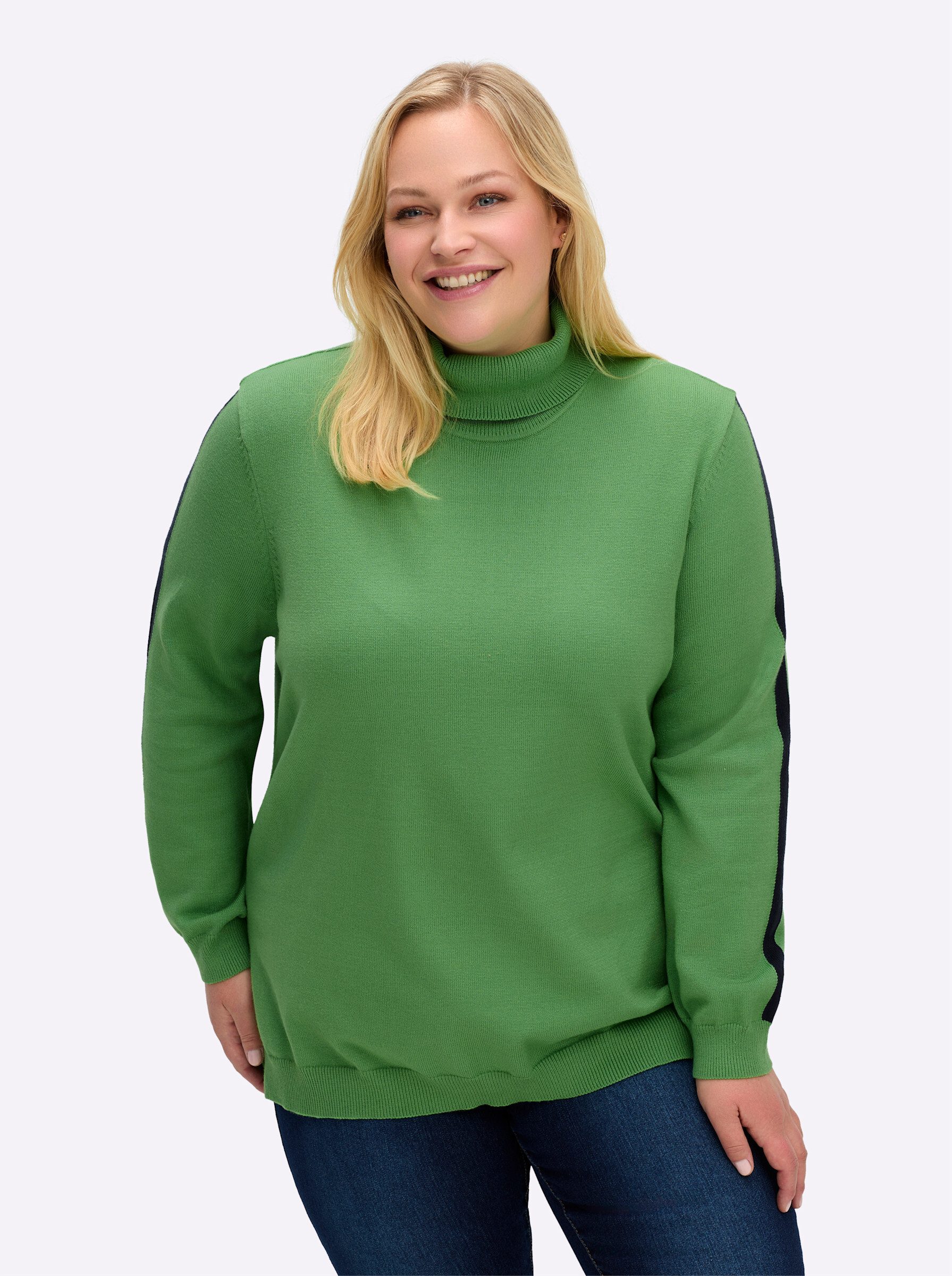 Sheego Strickpullover Rollkragenpullover günstig online kaufen