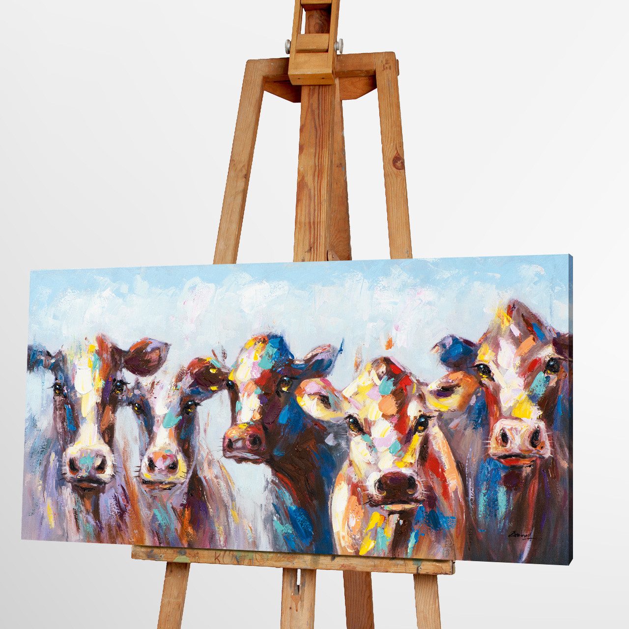 ArtUniverse Gemälde Bunte Kühe 70 x günstig online kaufen