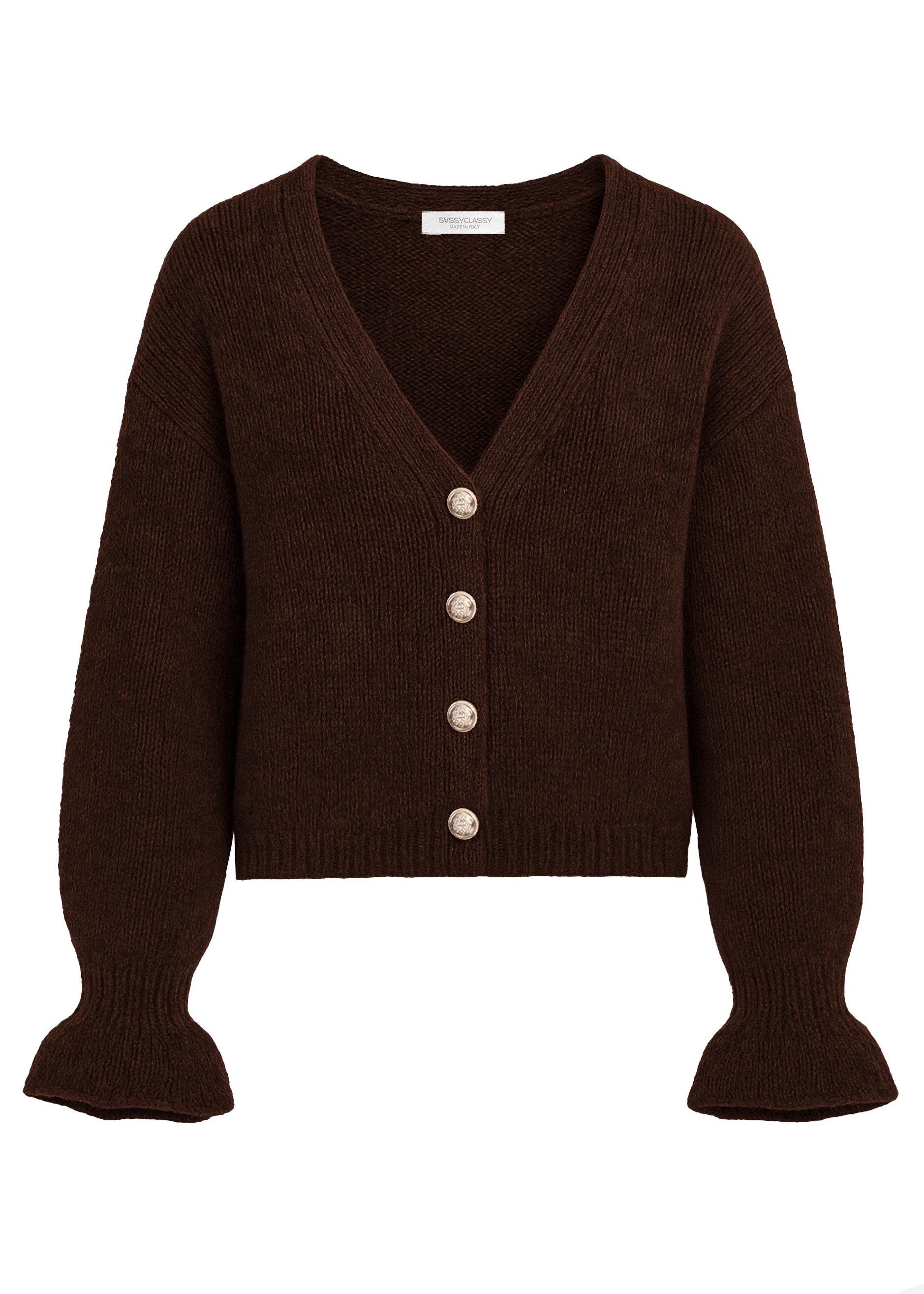 SASSYCLASSY Cardigan Cardigan mit Volants für Damen Weiche Strickjacke mit günstig online kaufen