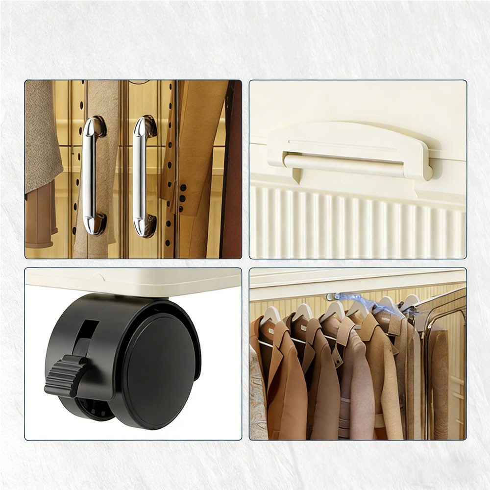 GarveeMore Kleiderschrank Klappbarer Kleiderschrank mit hängenden Schienen Kleiderschrank – Bild 2 von 5