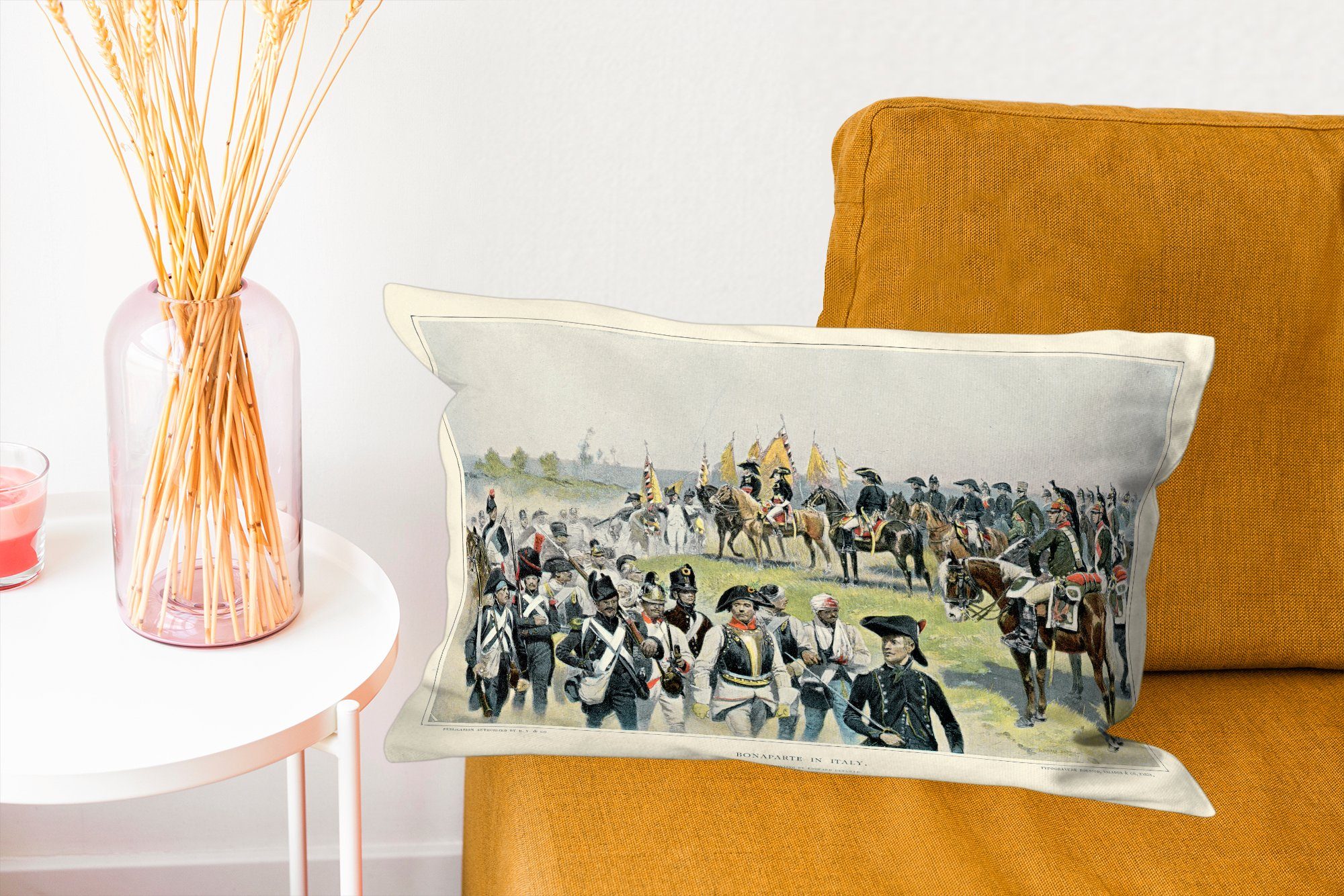 Füllung, Bonaparte Napoleon Schlafzimmer Armee, einer Dekokissen Dekokissen MuchoWow mit Zierkissen, Dekoration, Wohzimmer mit von Illustration