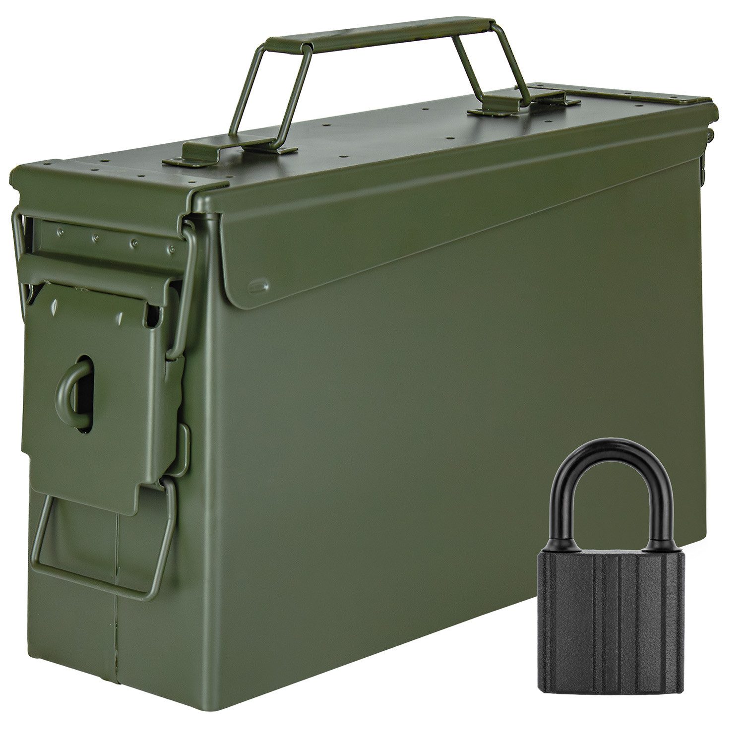 Aufbewahrungsbox Ammo Box Munitionsbox mit Schloss Munitionskiste Grün Metall Auswahl