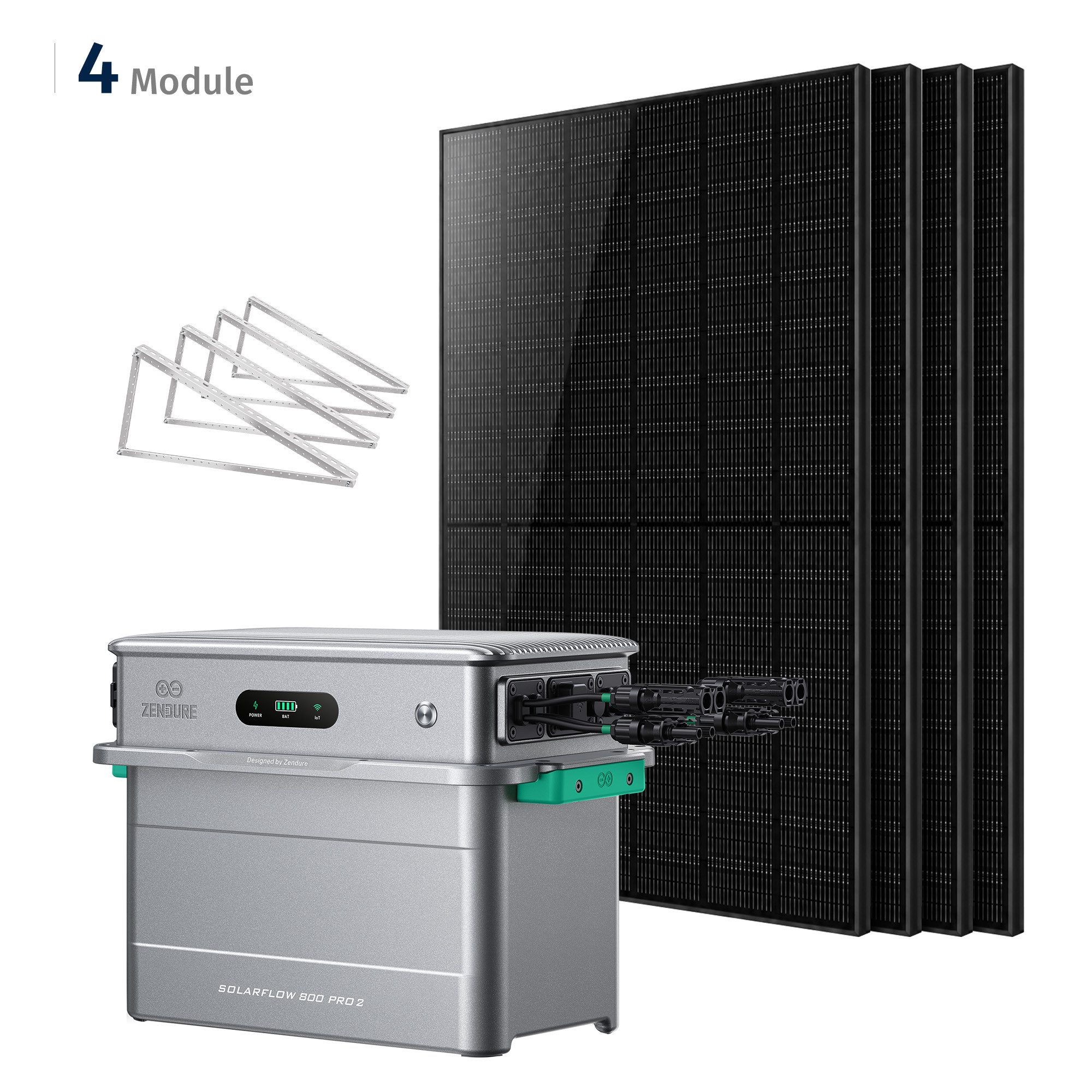 SolarMars Balkonkraftwerk mit Speicher – Zendure SolarFlow 800 Pro 2, 2000W PV-Eingang