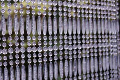 Türvorhang CASA FREJUS 2 Perlenvorhang transparent, La Tenda, Ösen, transparent, 90 x 210 cm, Perlen - Länge individuell kürzbar