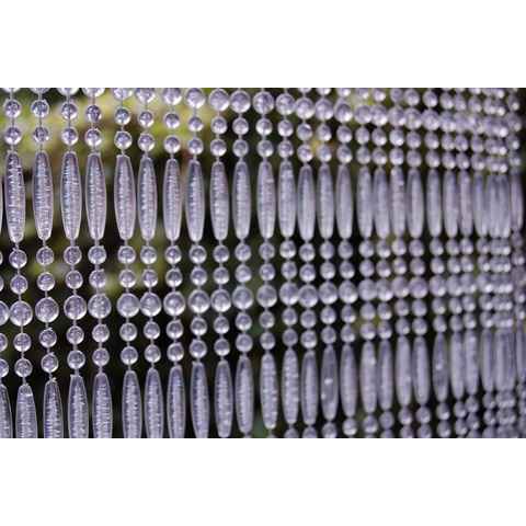 Türvorhang CASA FREJUS 2 Perlenvorhang transparent, La Tenda, Ösen, transparent, 90 x 210 cm, Perlen - Länge individuell kürzbar
