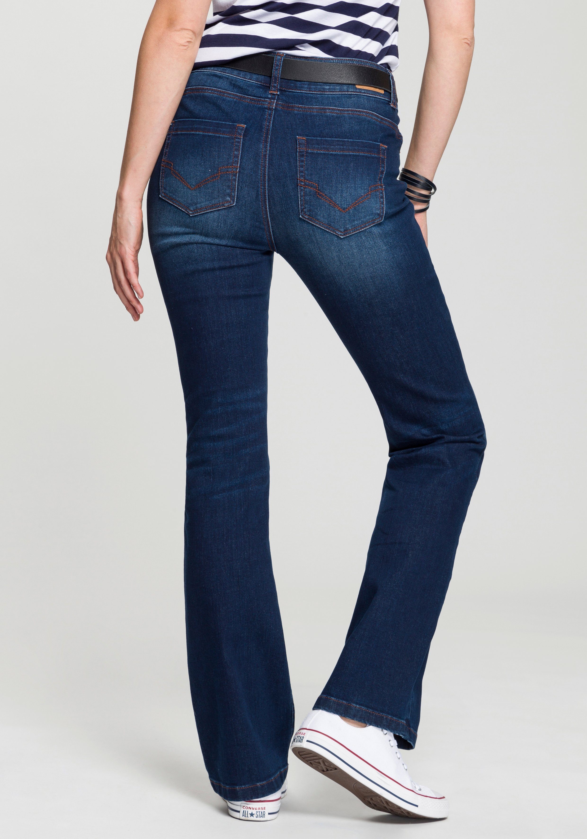 H.I.S Bootcut-Jeans High-Waist hohe Taille, Bootcut, mit Used-Effekten, auc günstig online kaufen