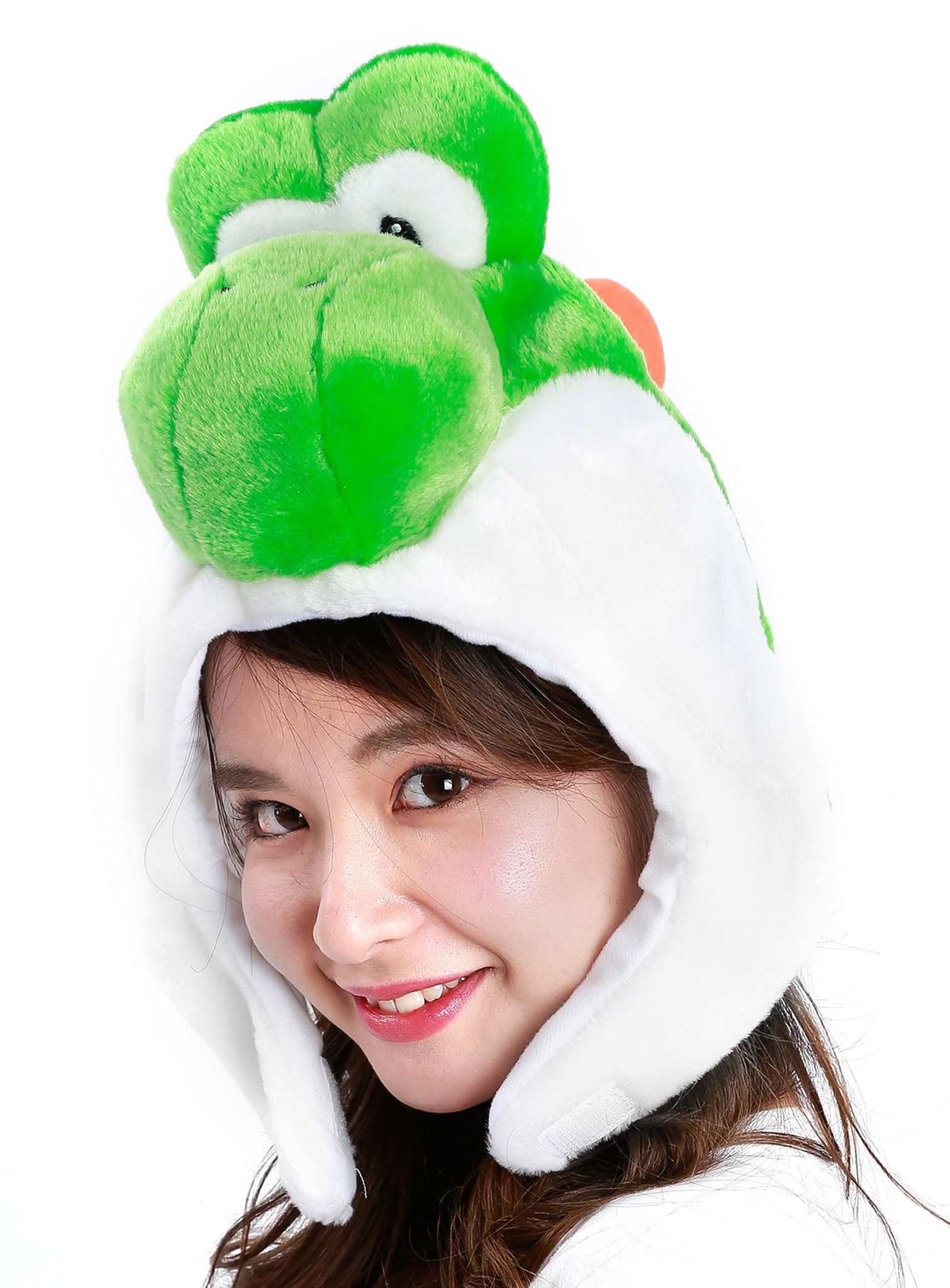 Metamorph Kostüm Yoshi Kopfbedeckung, Original Nintendo-Kostümteil:  kuschelige Yoshi-Mütze von Sazac