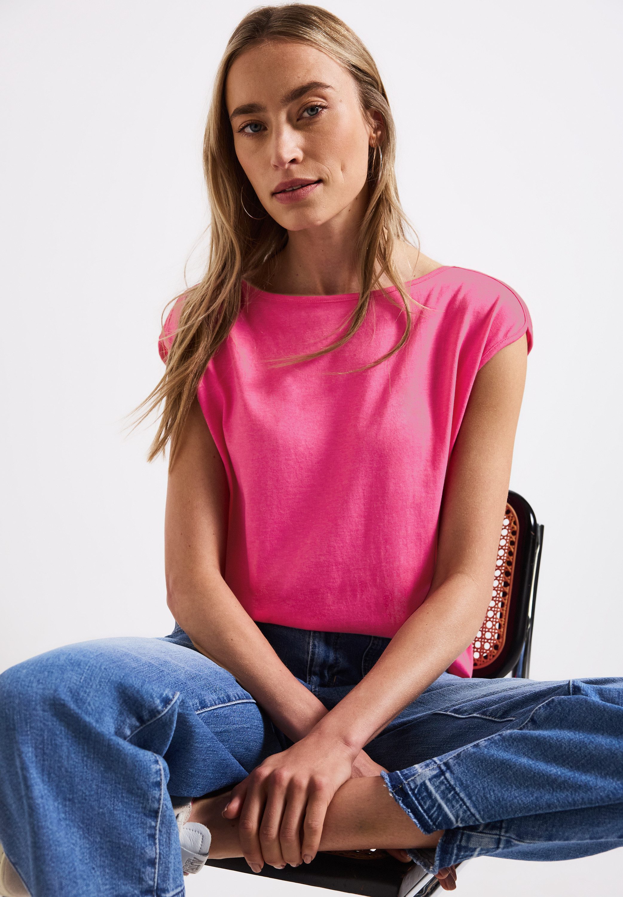 STREET ONE T-Shirt mit U-Boot-Ausschnitt