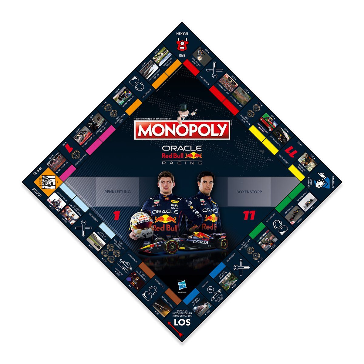 Winning Moves Spiel, Brettspiel Monopoly komplett (deutsch/englisch), Bull Red Racing - zweisprachig