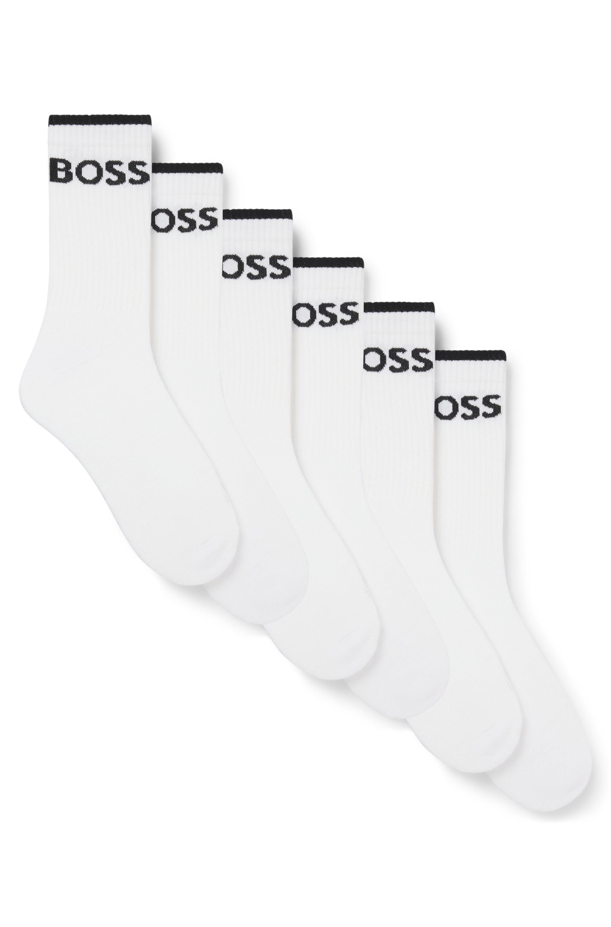 BOSS Businesssocken 6P QS Stripe CC (Packung, 6-Paar, 6er) mit BOSS Schriftzug