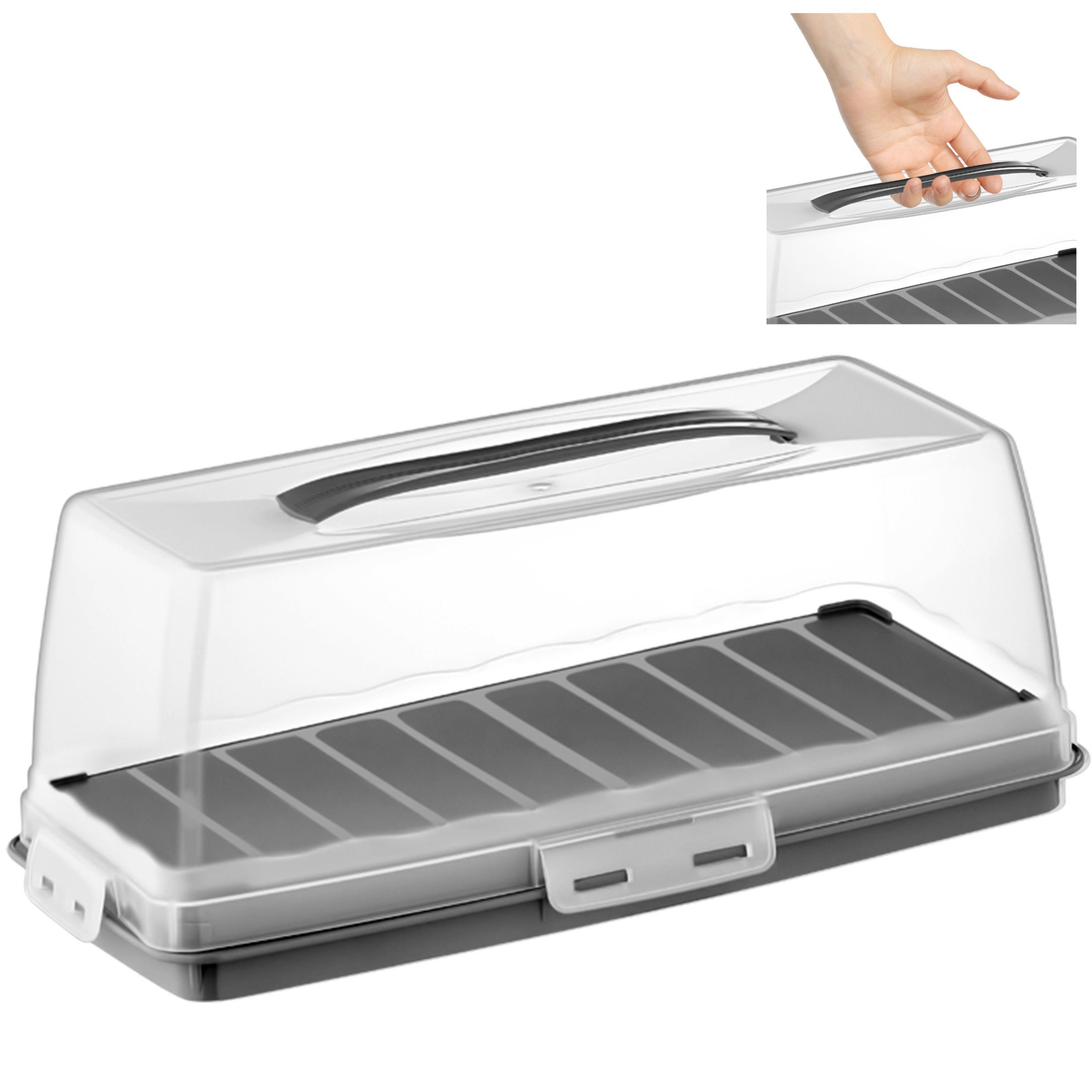 uandu home Kuchentransportbox Tortentransportbox mit Haube und Griff, Kuchenbehälter, Tortenbehälter, (Tortentransportbox mit Haube und Griff, BPA Frei Tortenbehälter), Dishwasher Safe