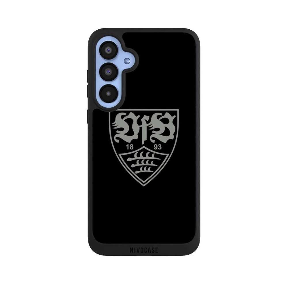NIVOCASE Handyhülle Offizielles Lizenzprodukt VfB Stuttgart Logo VfB Stuttgart schwarz, Samsung Galaxy A55 5G Handyhülle Hülle NIVOpure Case Schwarz