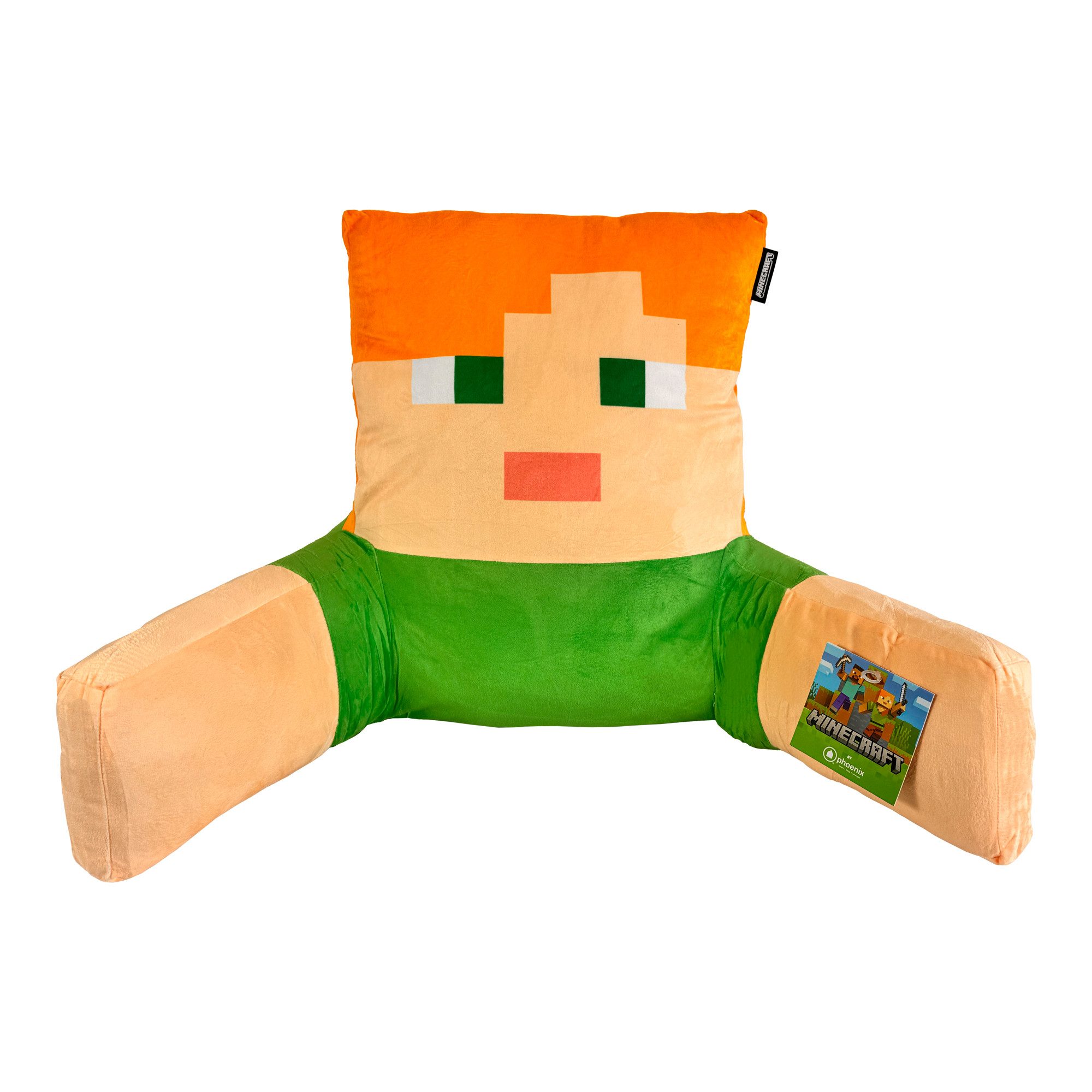 Minecraft Sitzkissen - praktisches Lesekissen mit Rückenlehne - in 3 versch. Designs, Relaxkissen aus weichem Samt mit Rückenlehne - Perfekt zum Entspannen