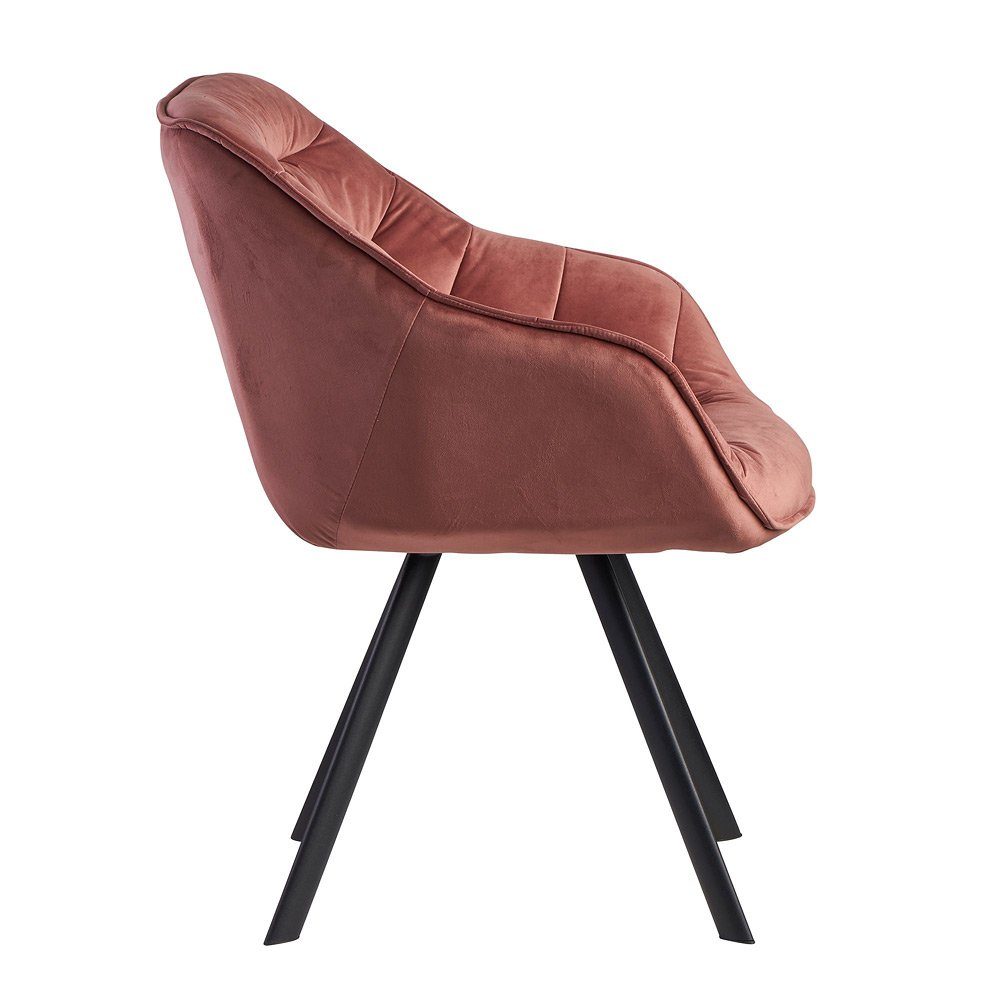 Design Loungesessel, schwarzen 60/85/64cm Beinen Stoffbezug Stuhl Küchenstuhl Lomadox