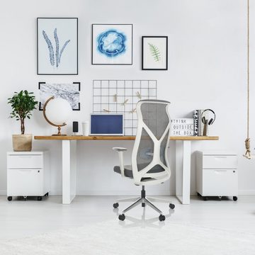 hjh OFFICE Drehstuhl Profi Bürostuhl AZURRO WHITE Stoff/Netzstoff (1 St), Schreibtischstuhl ergonomisch