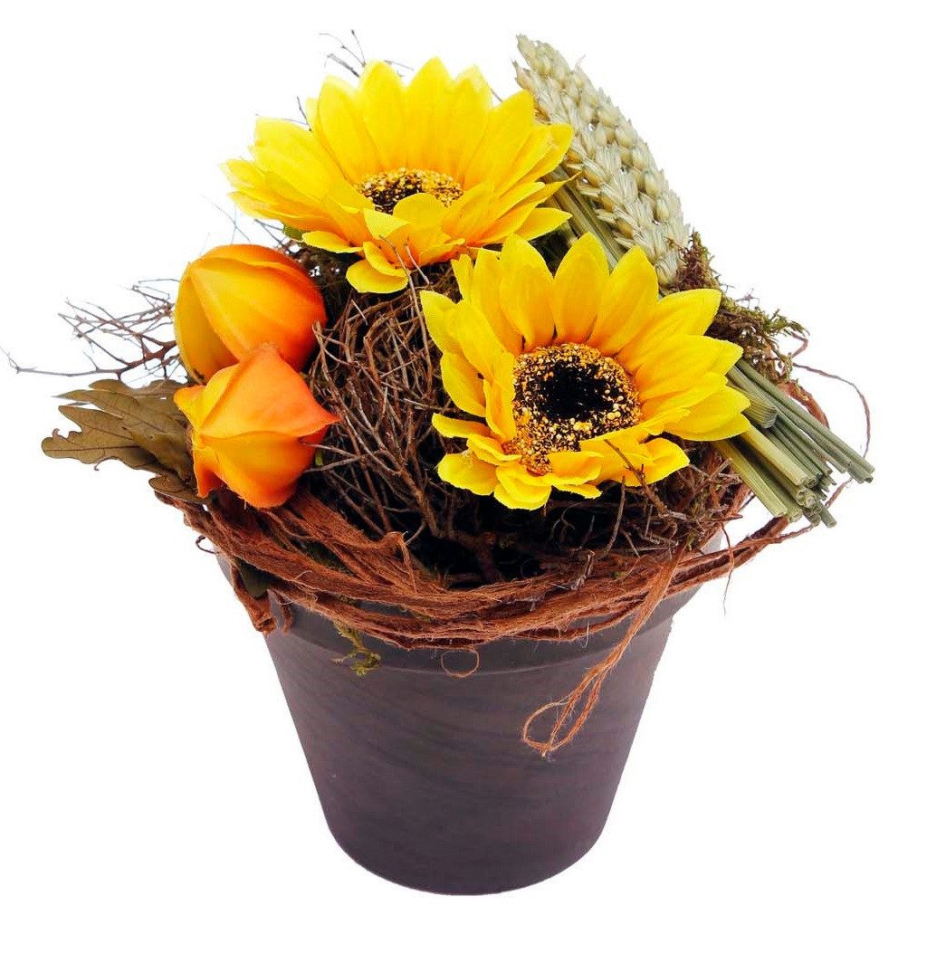 CreaFlor Home Dekokranz Herbstfloristik, Farbe: Gelb, Motiv: Sonnenblume günstig online kaufen