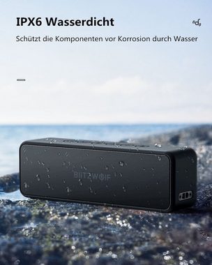 BLiTZWOLF Bluetooth-Lautsprecher (30 W, Doppeltreiber Bass, IPX6)