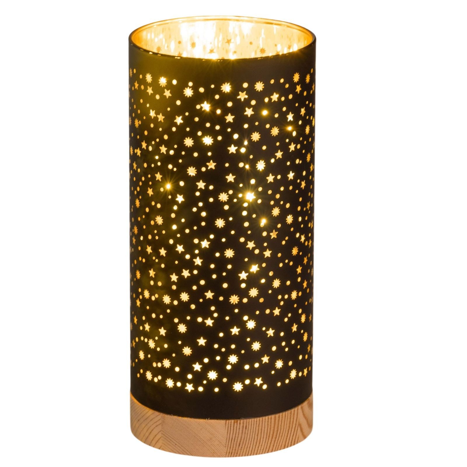 formano LED Dekolicht LED Deko Licht Schwarz 20 cm Glas mit Timerr 6h/18h Weihnachten, LED fest integriert
