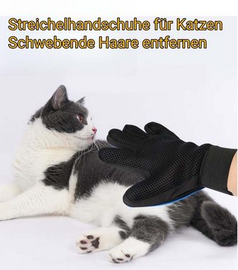 FIDDY Fellbürste Haustierpflegehandschuhe, Tierhaarentferner, Kieselgel, (Anzug, 2-tlg), Haarentfernungsbürste für lange und kurze Haare