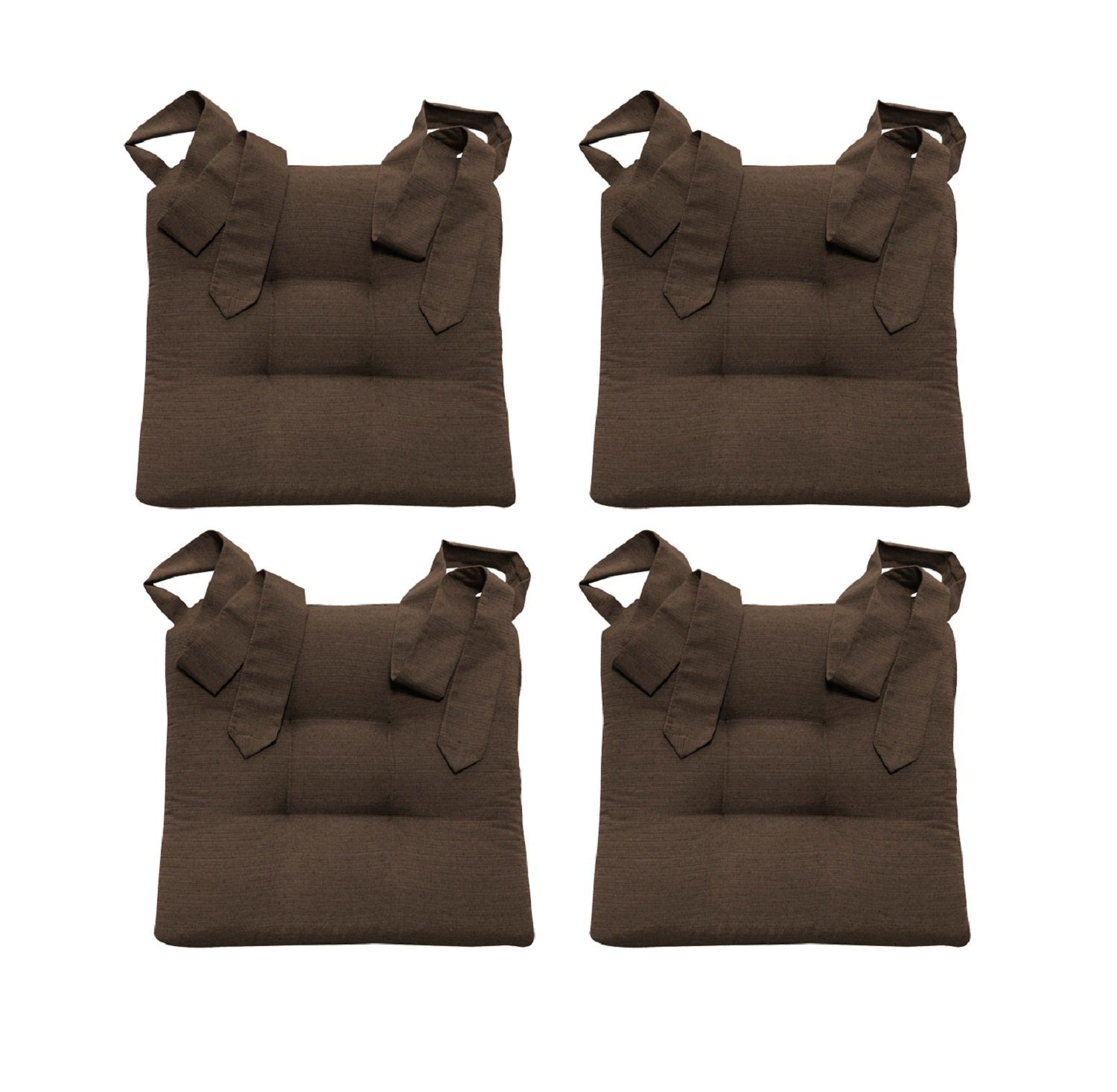 Magma Heimtex Stuhlkissen Vier Fino Stuhlkissen, Extrag Dick, Robust, Stuhlauflage, Polster, Schleifenbänder