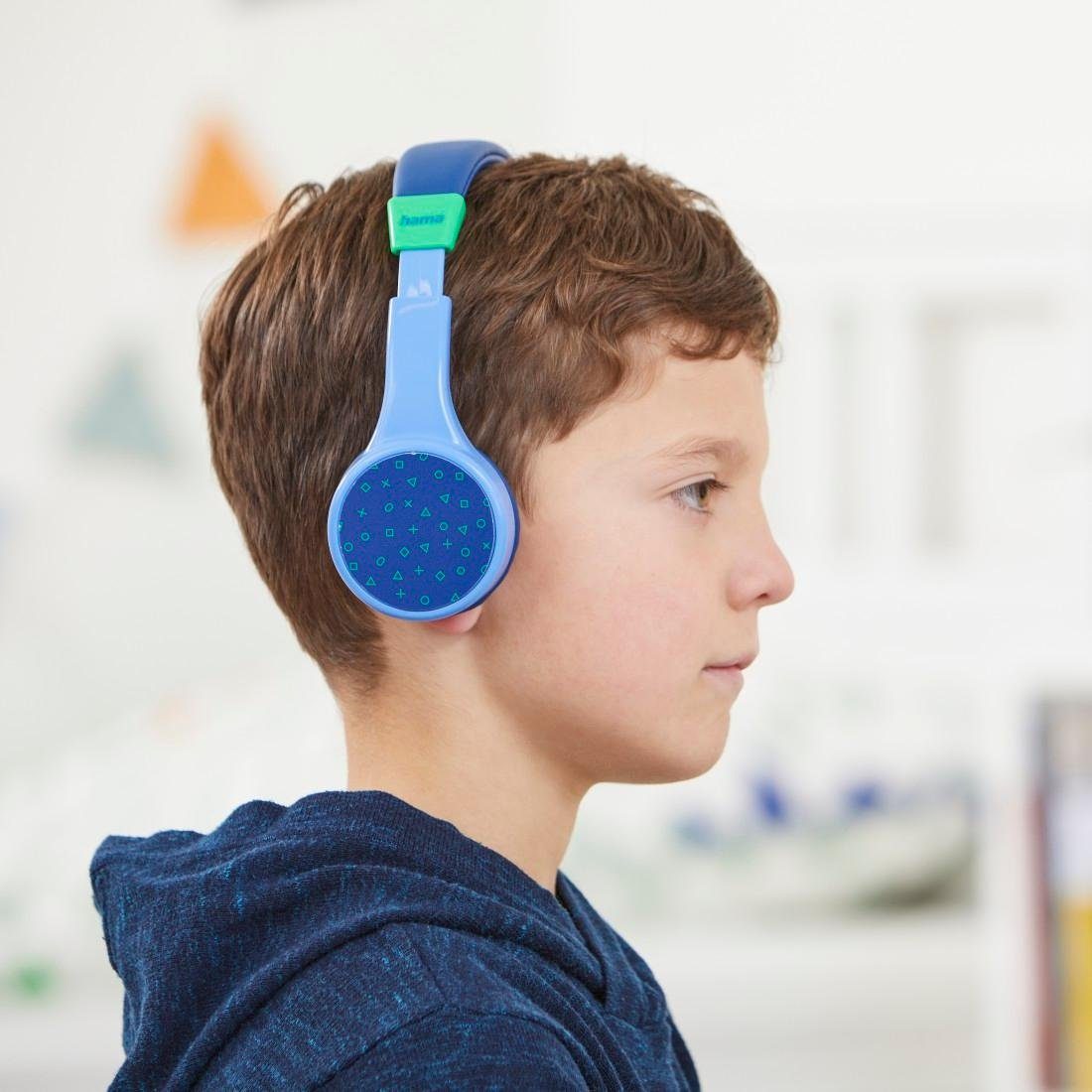 Bluetooth®-Kinderkopfhörer Guard, Kinder-Kopfhörer Lautstärkebegrenzung On-Ear, Teens blau Hama