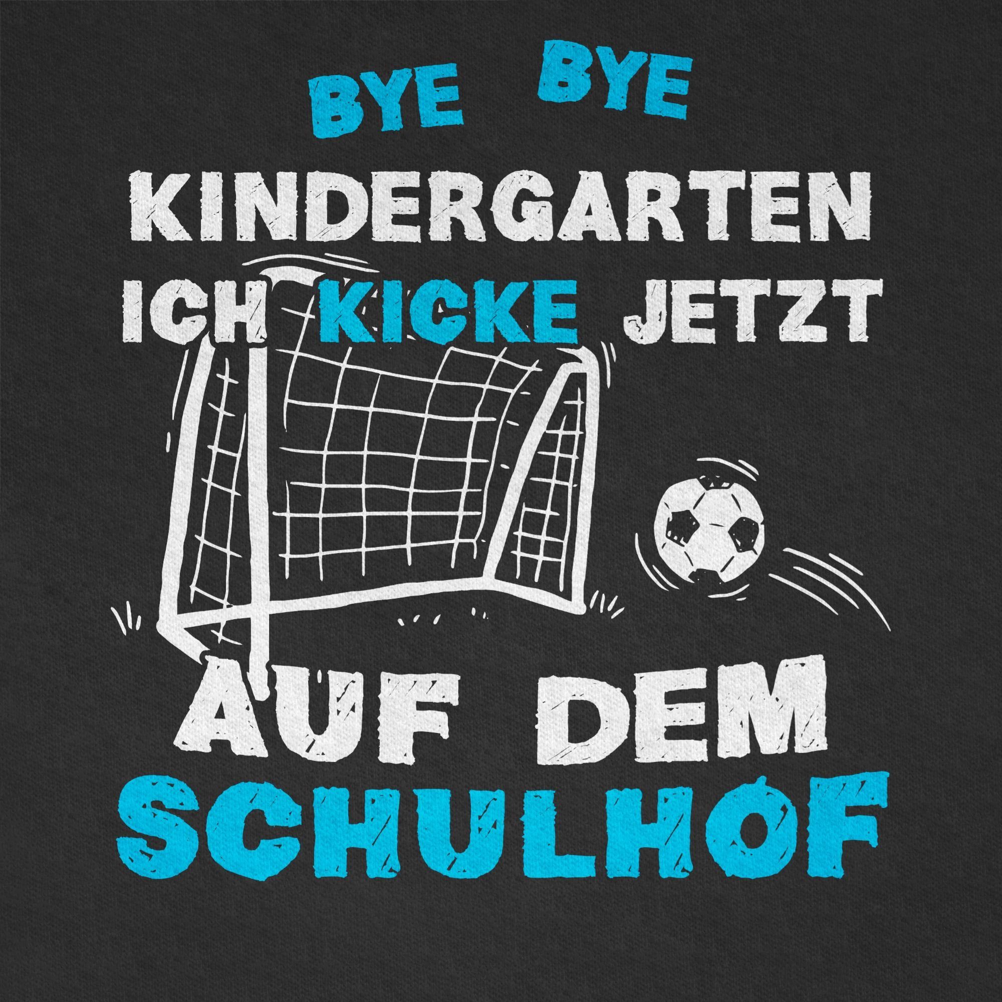Junge T-Shirt Bye Bye Schulhof Schwarz 2 Shirtracer Kick Geschenke Schulanfang Fußball Kindergarten Einschulung