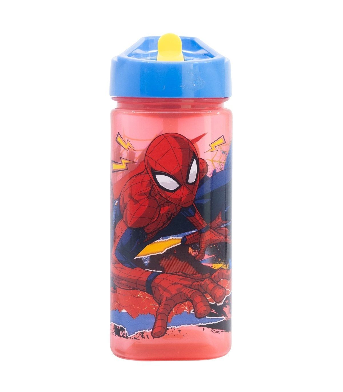 Spiderman Trinkflasche Wasserflasche 510 ml eckige Trinkflasche für Schule Freizeit