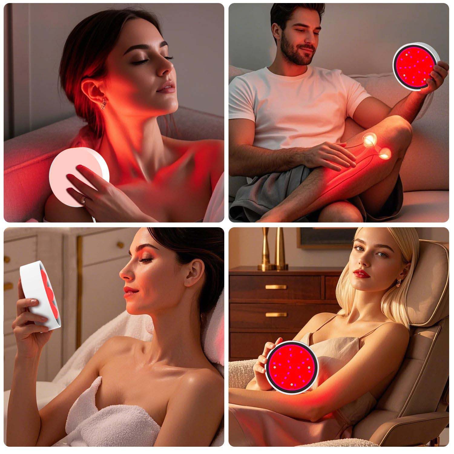 QUBEBU Tageslichtlampe Infrarotlampe 660&850nm Lichttherapielampe Rotlichtlampe Schreibtisch, 660 nm Rot & 850 nm Infrarot, LED fest integriert, Medizinprodukt zur Anwendung bei Erkältung und Muskelverspannung, Abnehmbarer Standfuß, mit 6-stufigem Timer, 3 Modes