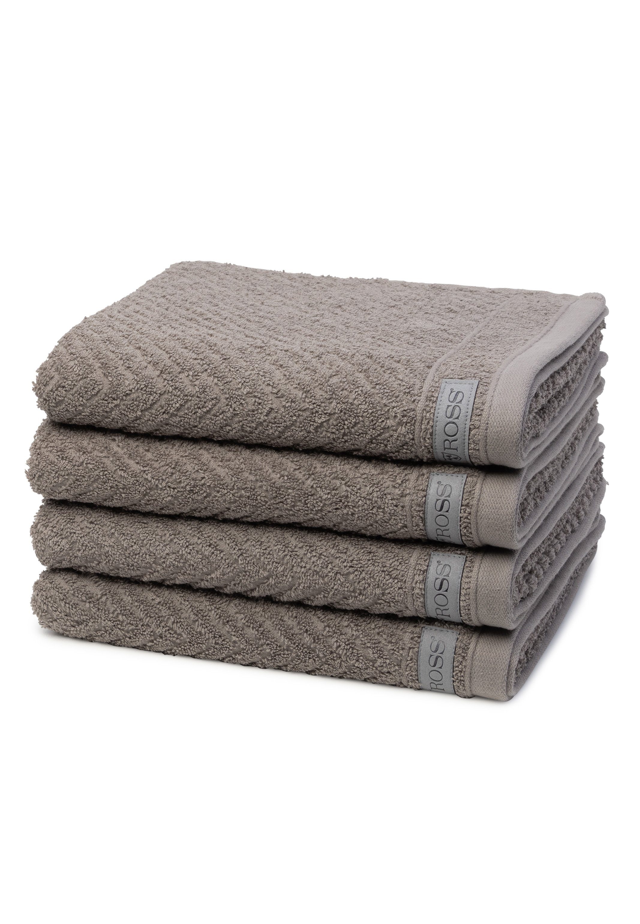 ROSS Handtuch Set Smart, Walkfrottee, (Spar-Set, 4-tlg), 4 X Handtuch - im Set - Baumwolle - Saugfähige und weicher Griff Flanell
