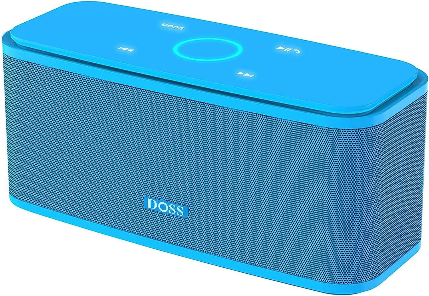 DOSS Stereo Wireless Lautsprecher (Bluetooth, 12 W, mit Dual-Bass 20h Akku, Touch Control IPX5 wasserdicht ideal für Handy)