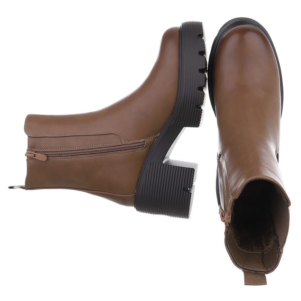 Ital-Design Modische Chelsea-Boots mit Blockabsatz für Damen Plateaustiefel günstig online kaufen