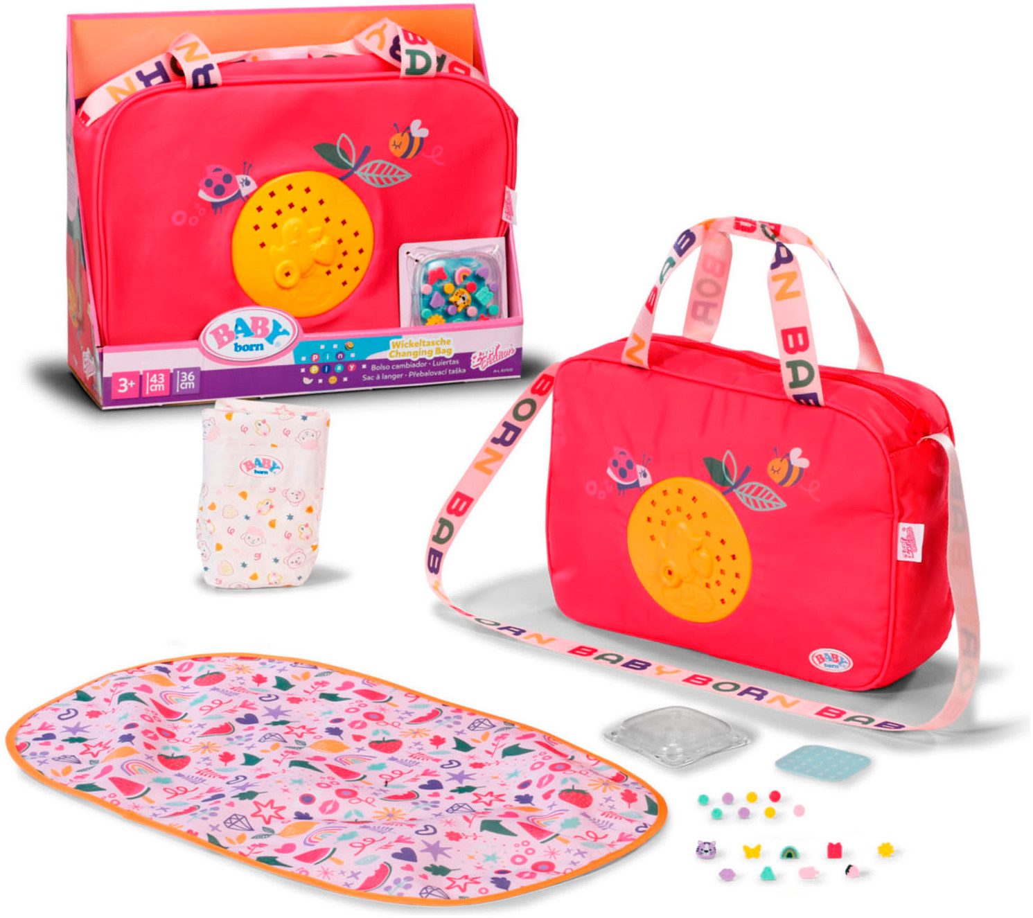 Baby Born Puppen Wickeltasche Pinplay Wickeltasche