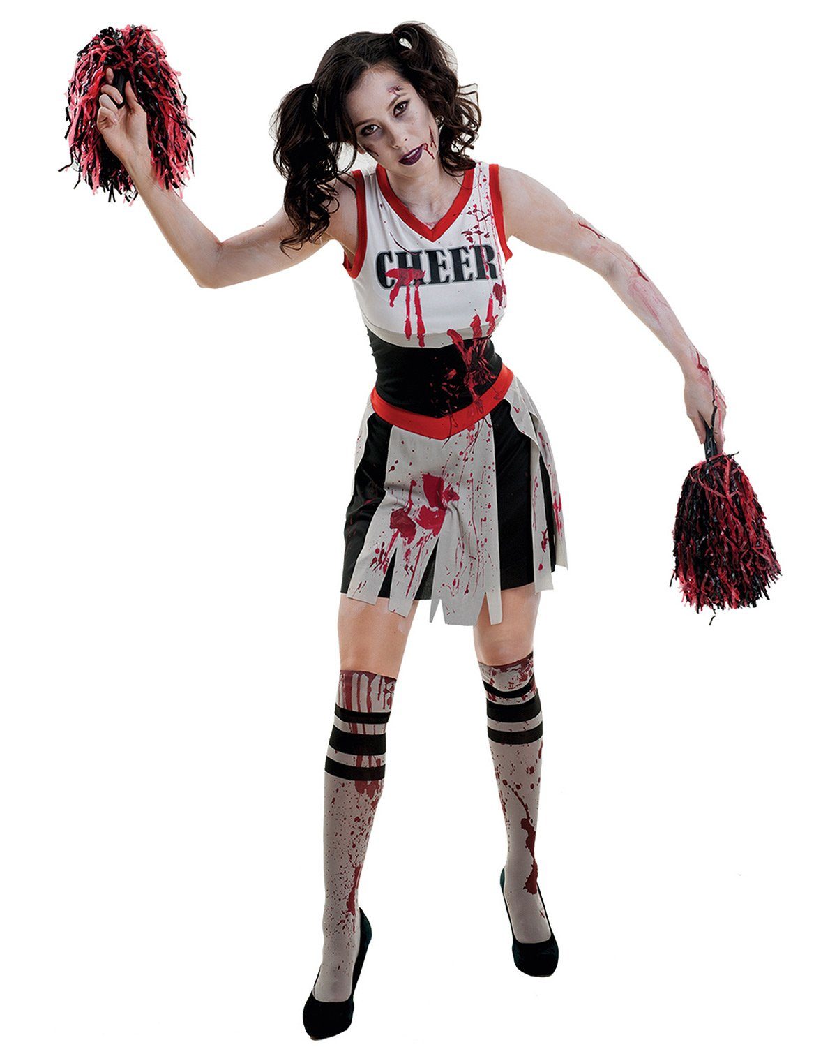 Hexen-Kostüm Zombie Cheerleader Halloween Kostüm für Damen, Sc