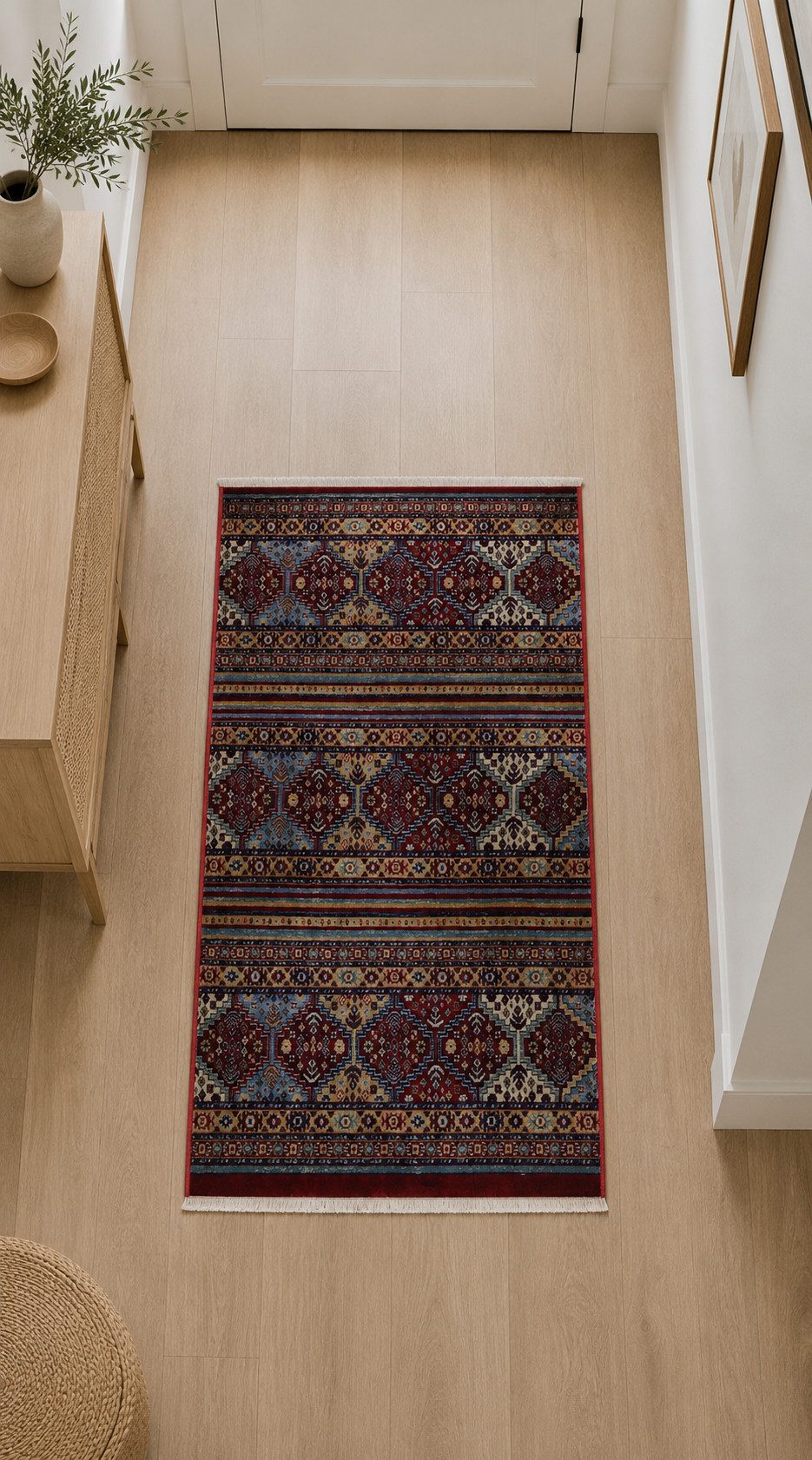 TEPPIA Orientteppich Teppia Teppich Kazak 1611B Orientteppich Claret Red / Mustard