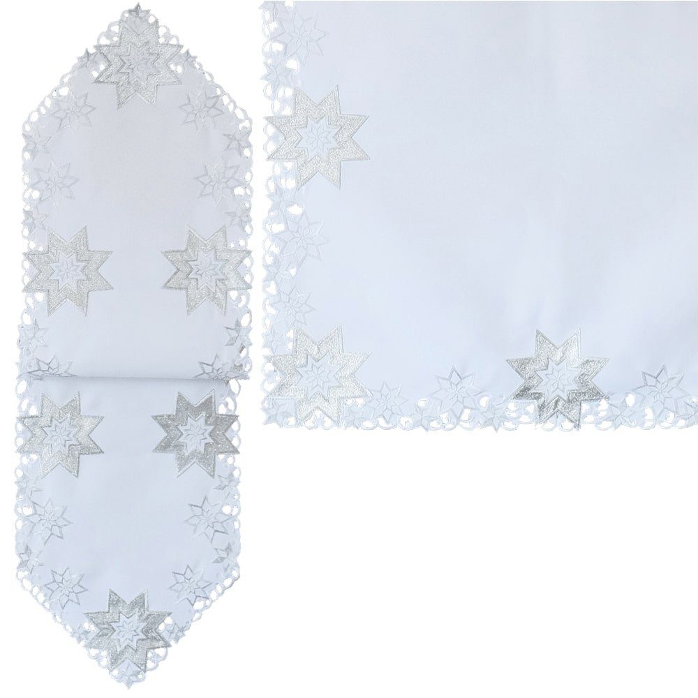 matches21 HOME & HOBBY Tischdecke Tischdecke MALIA Sterne Stick Weihnachten günstig online kaufen
