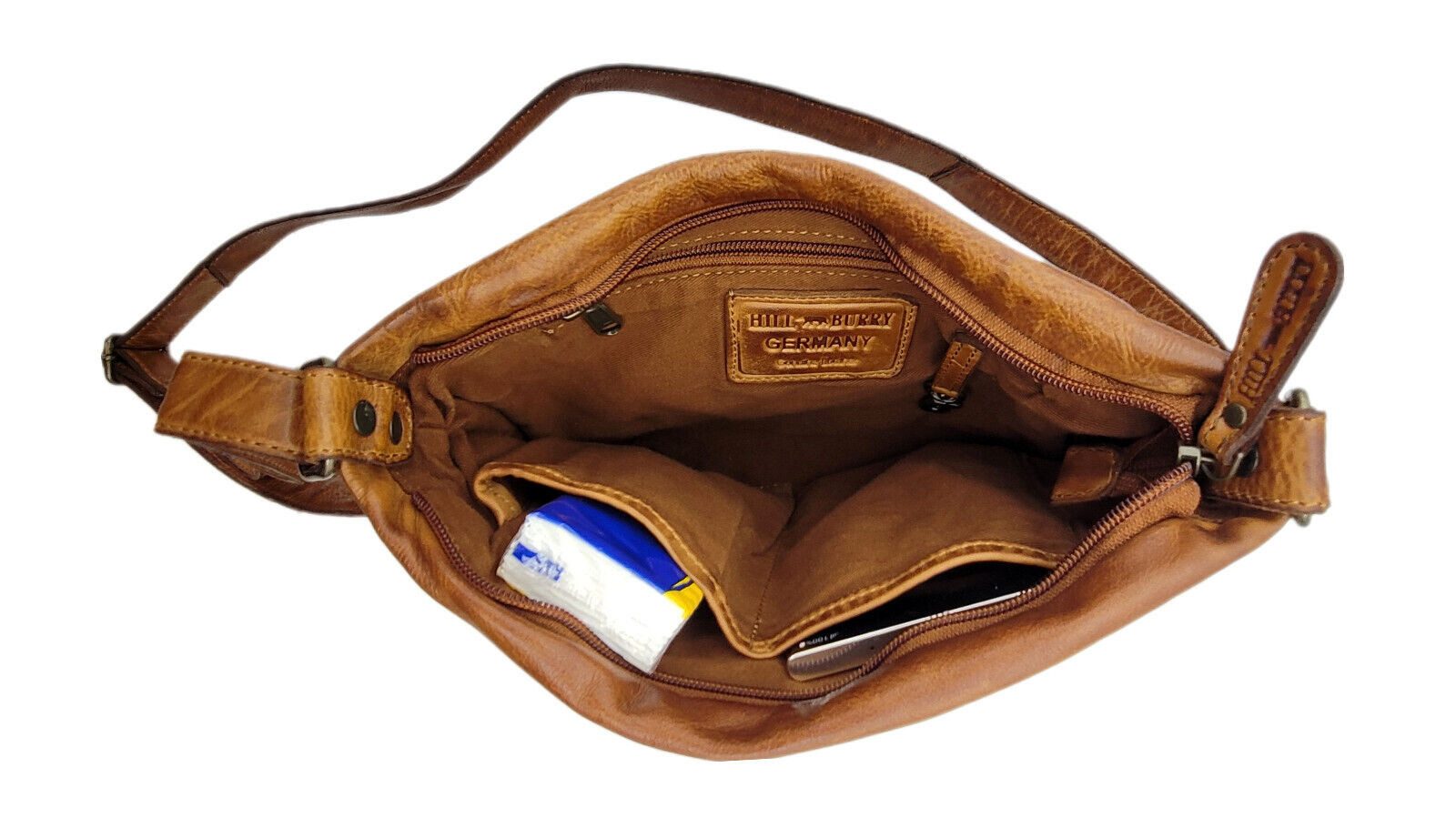 Hill Burry Schultertasche echt Leder Damen Handtasche aus edlem Waschleder