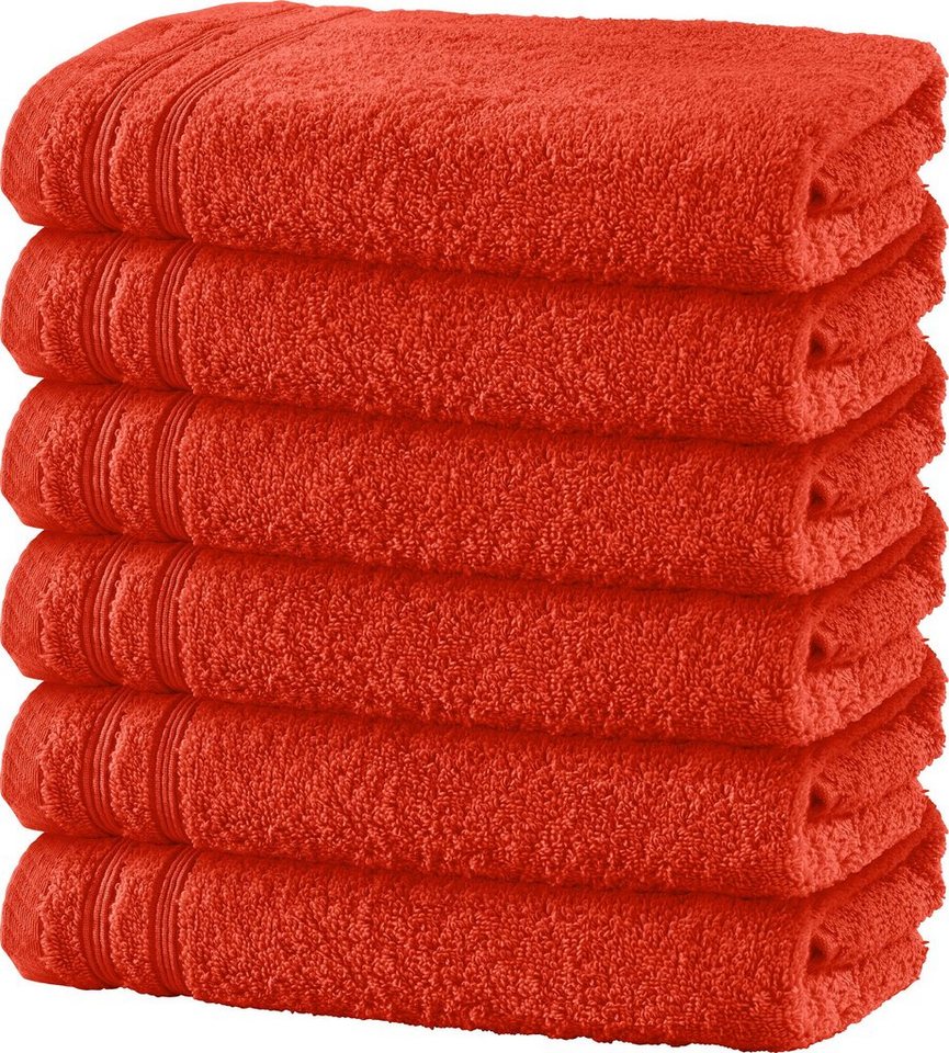 Erwin Müller Handtuch Handtuch "Heidelberg" 6er-Pack, Frottier, Walk-Frottier Uni