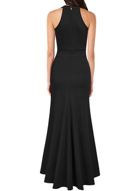 B.X Cocktailkleid Rückenfreies figurbetontes Partykleid ärmelloses elegantes Maxikleid Damen sexy Abendkleid Neckholder Seitenschlitz Cocktailkleider