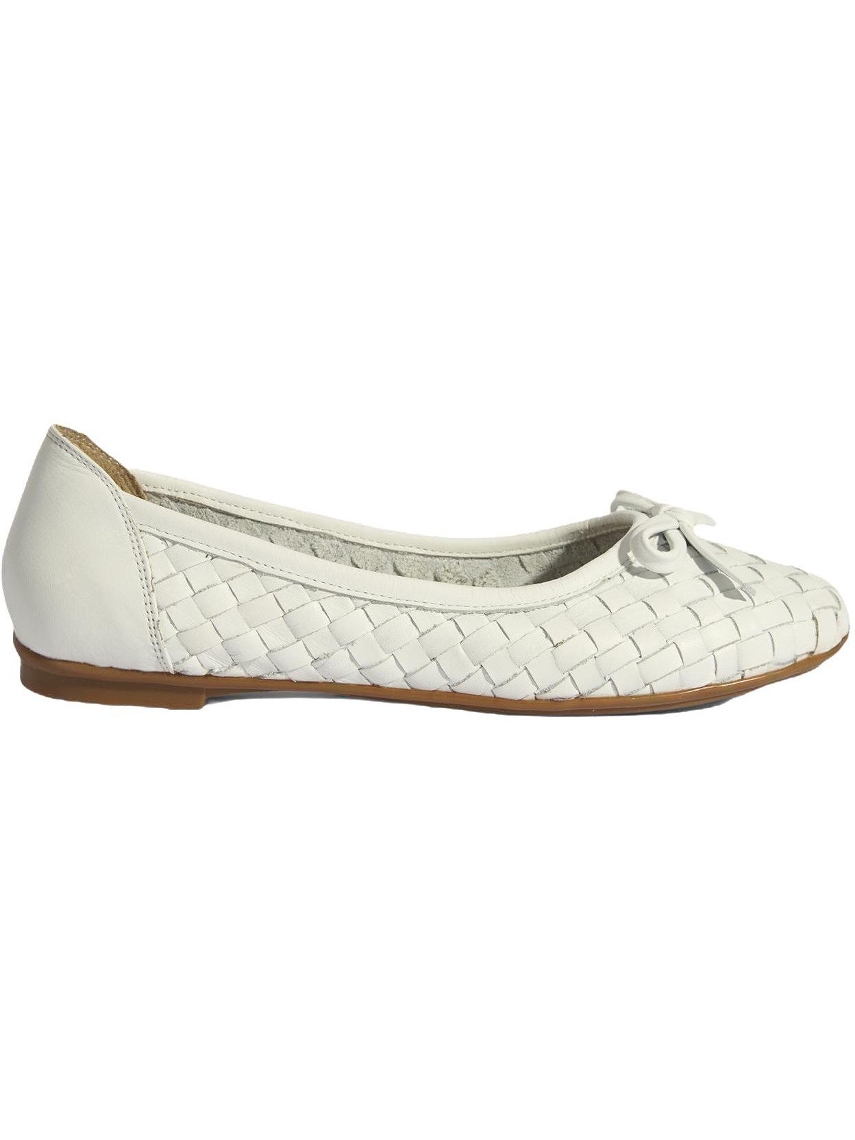 Desa Damen-Ballerinas aus Leder – Flacher Absatz, ohne Verschluss Ballettschuh