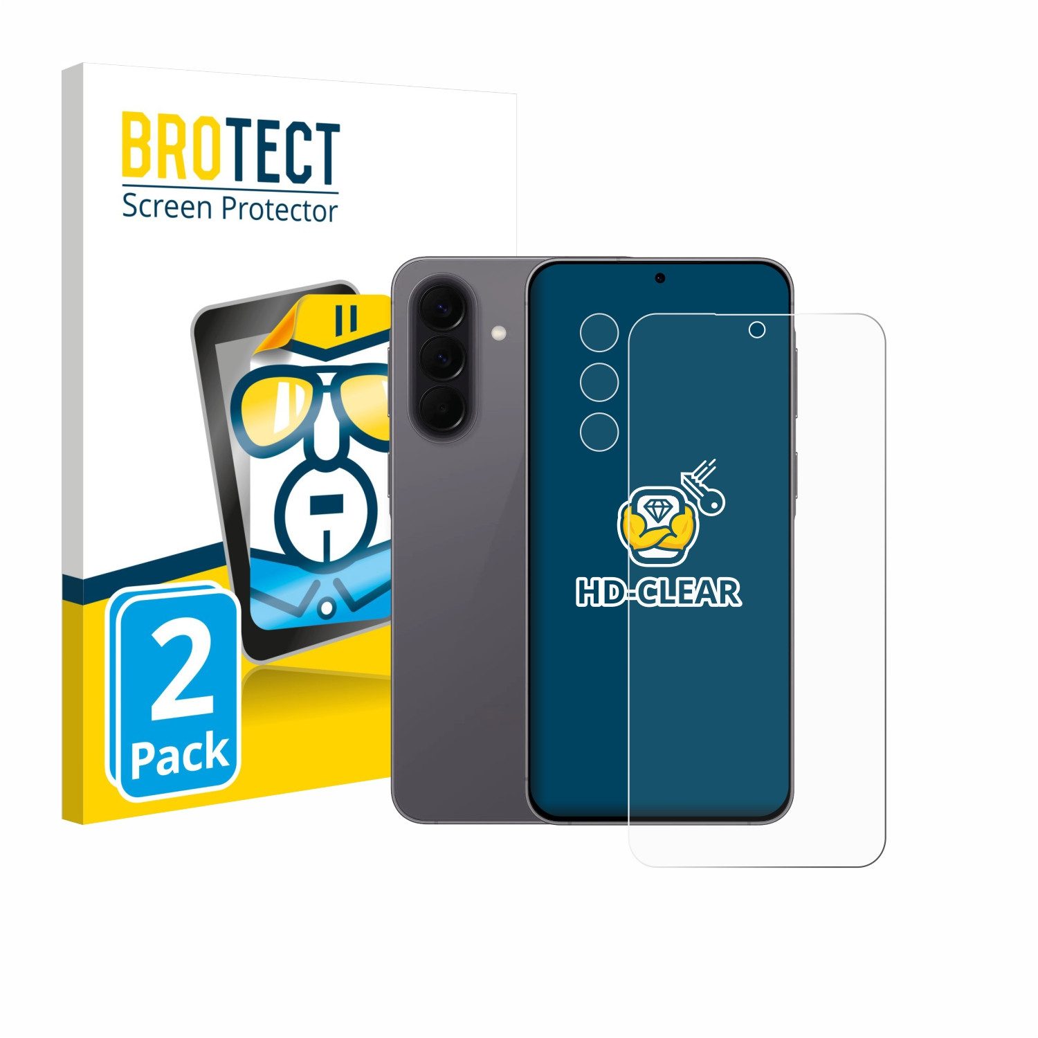 BROTECT Displayschutzfolie Schutzfolie für Samsung Galaxy A57 5G (Display+Kamera), 2 Stück, Displayschutz Schutz Folie Klar Transparent