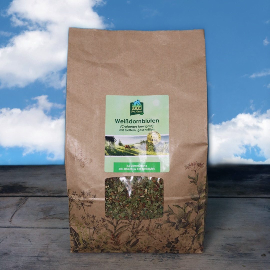 EPONA Tierpräparate Lexa - Weißdornblüten mit Blättern (1kg Tüte)