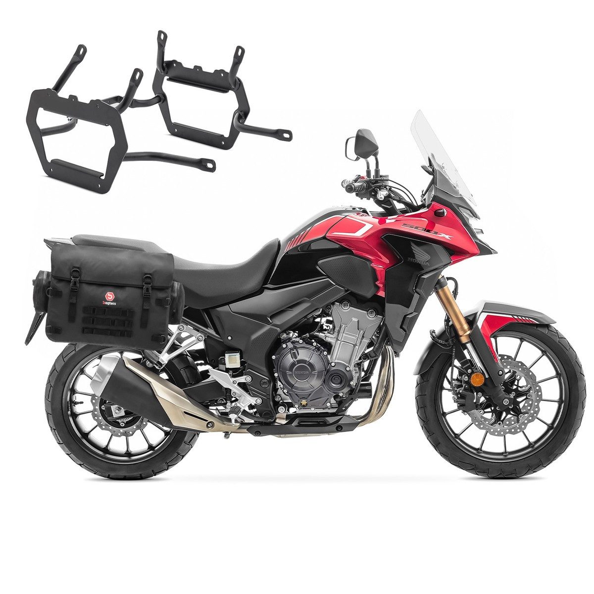Bagtecs Reisetasche Seitenkoffer + Kofferträger passend für Honda CB 500 X 13-23 Seitentas