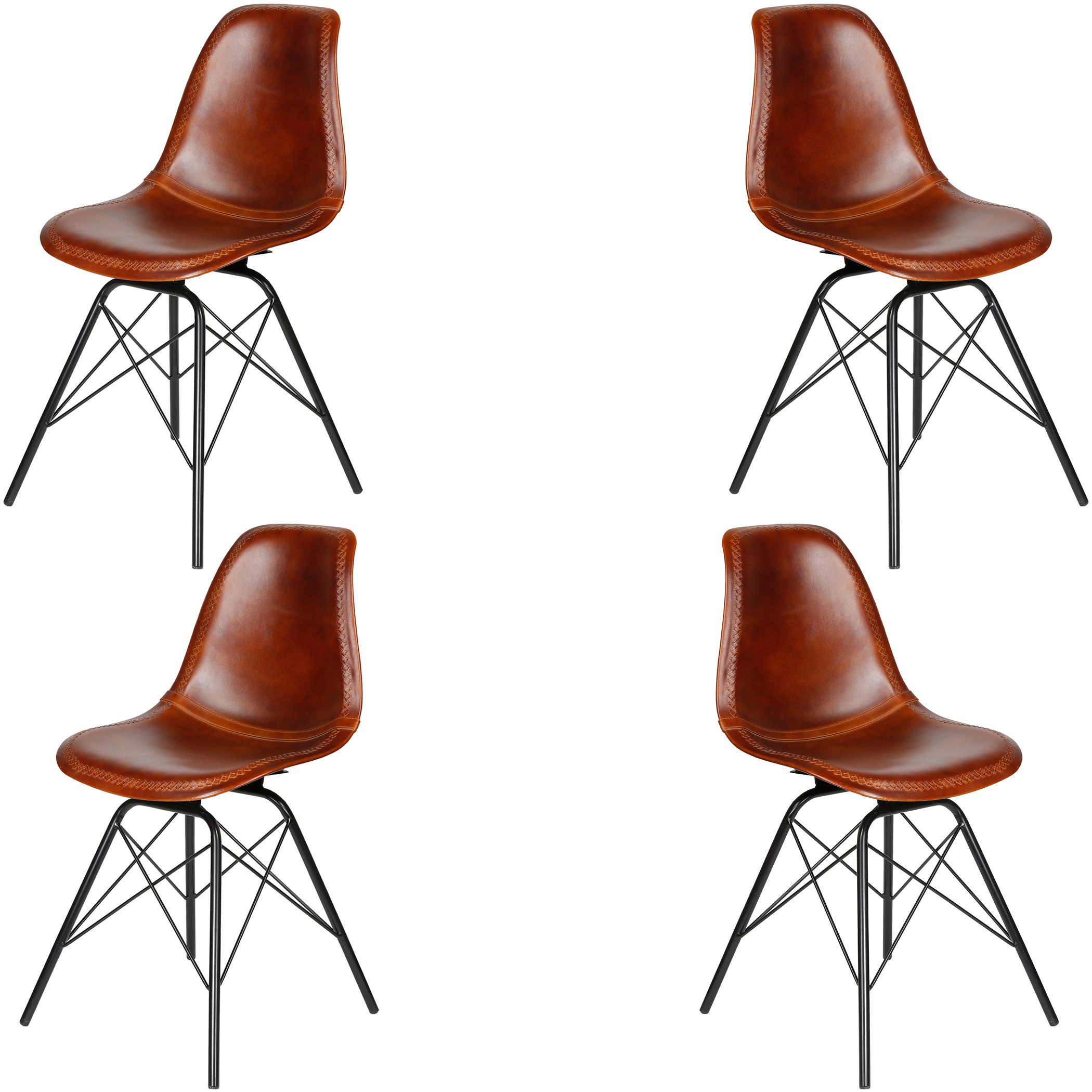 Casa Moro Esszimmerstuhl Lederstuhl Braun Schalenstuhl günstig online kaufen